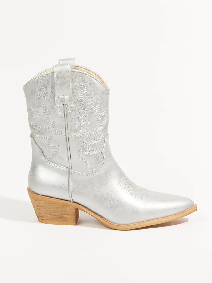 Women Altar039d State Boots Booties Claire Metallic Cowboy Boots Silver