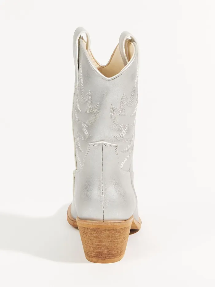 Women Altar039d State Boots Booties Claire Metallic Cowboy Boots Silver