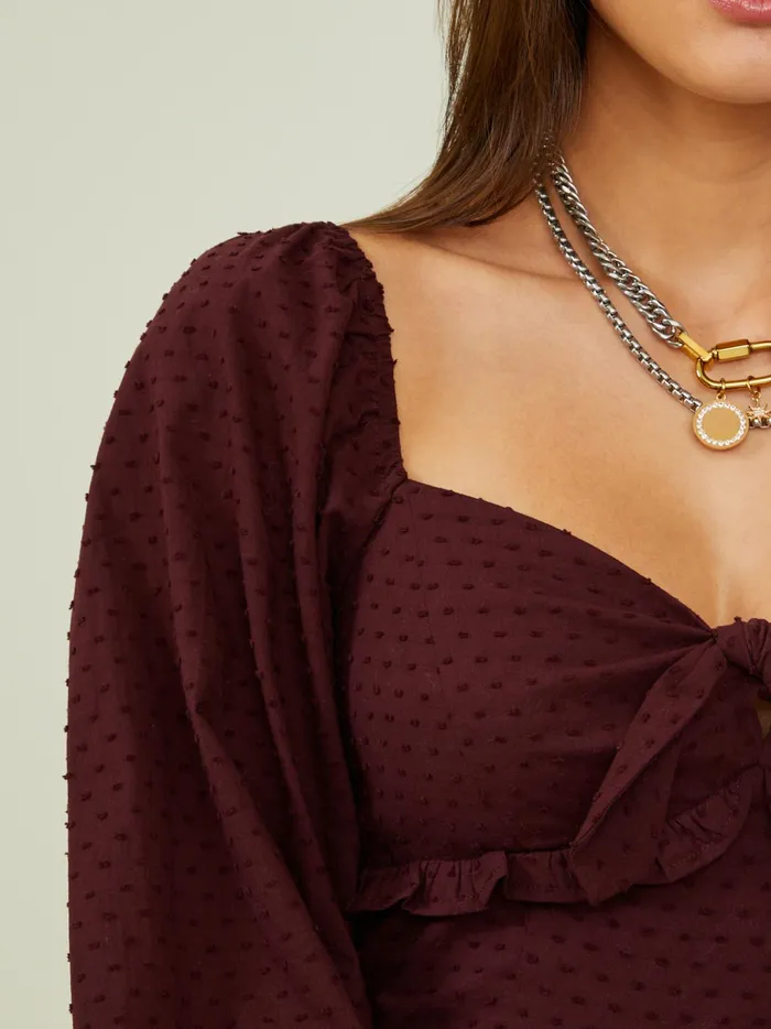 Women Altar039d State Casual Amari Ruffle Dress Winetasting