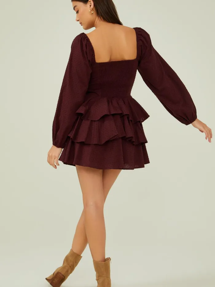 Women Altar039d State Casual Amari Ruffle Dress Winetasting
