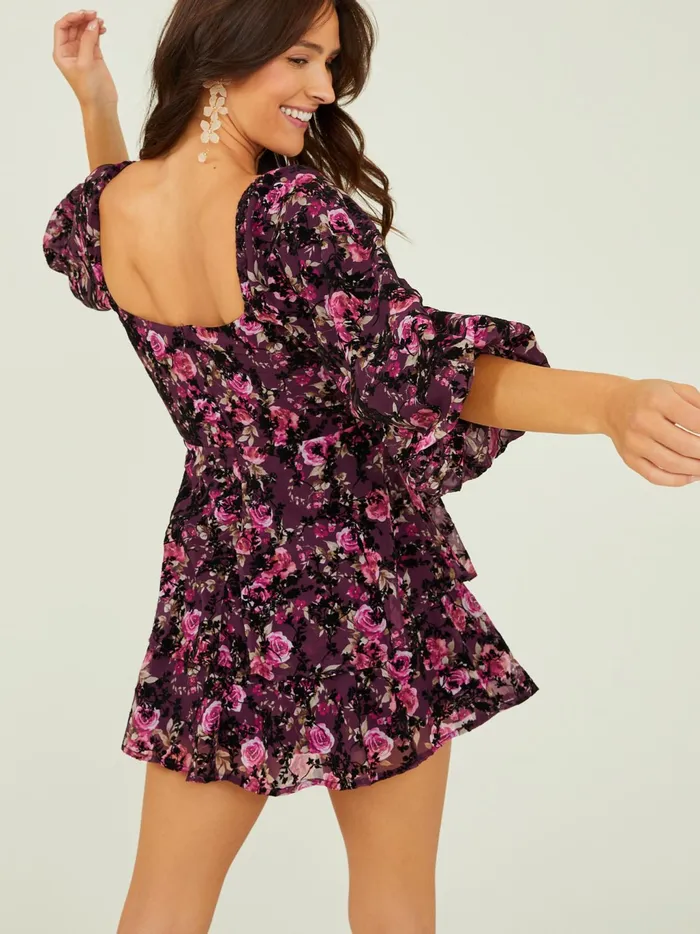 Women Altar039d State Casual Tahlia Sweetheart Floral Dress Wine