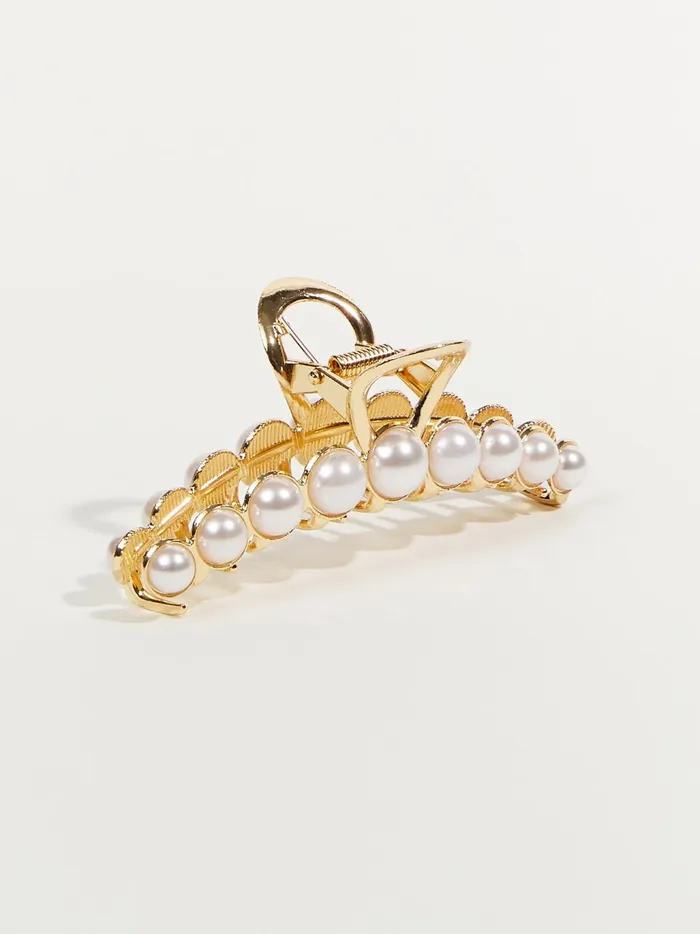 Women Altar039d State Hair Accessories Pearl Gleam Claw Clip Goldcream