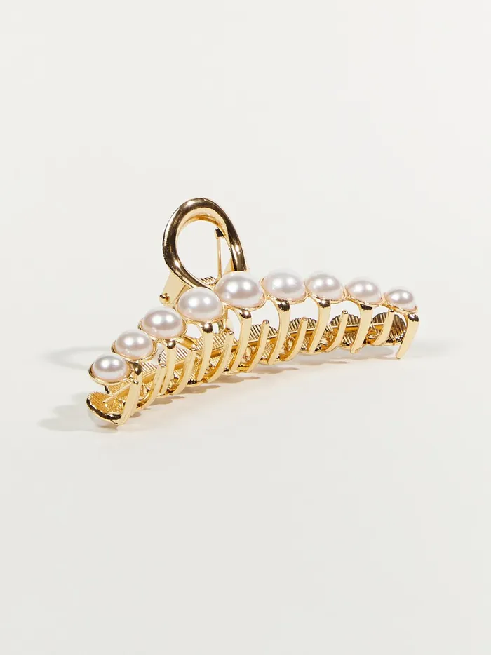Women Altar039d State Hair Accessories Pearl Gleam Claw Clip Goldcream