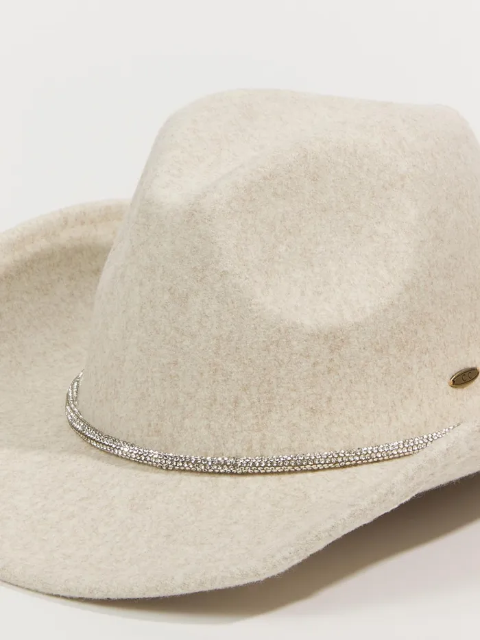 Women Altar039d State Hats Clarissa Rhinestone Trim Cowboy Hat Oatmeal
