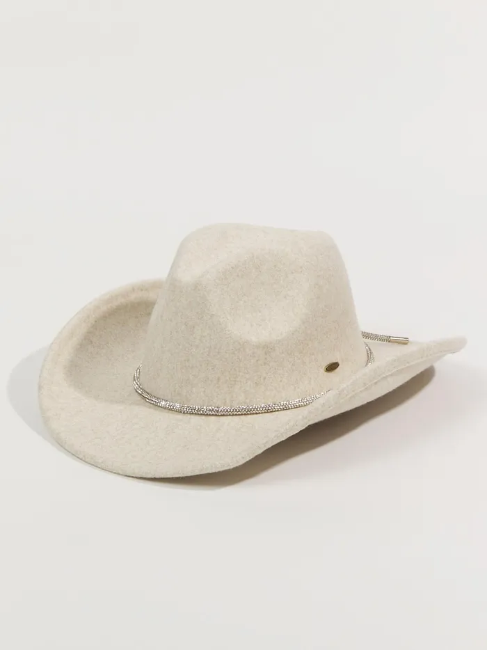 Women Altar039d State Hats Clarissa Rhinestone Trim Cowboy Hat Oatmeal