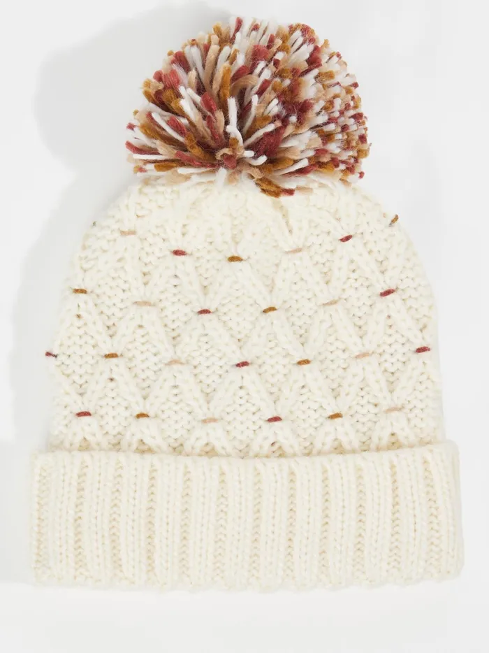 Women Altar039d State Hats Lattice Knit Pom Beanie Neutralmulti