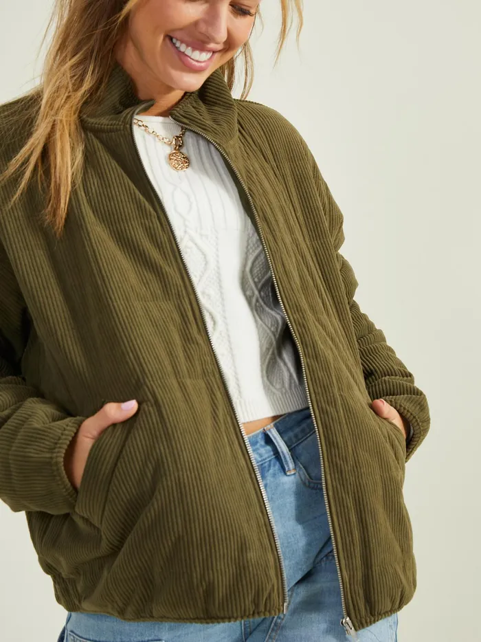 Women Altar039d State Jackets Calia Corduroy Quilted Jacket Olive
