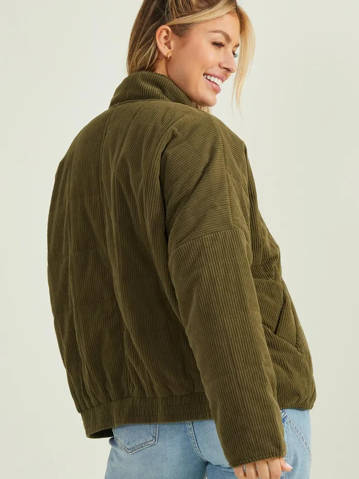Women Altar039d State Jackets Calia Corduroy Quilted Jacket Olive