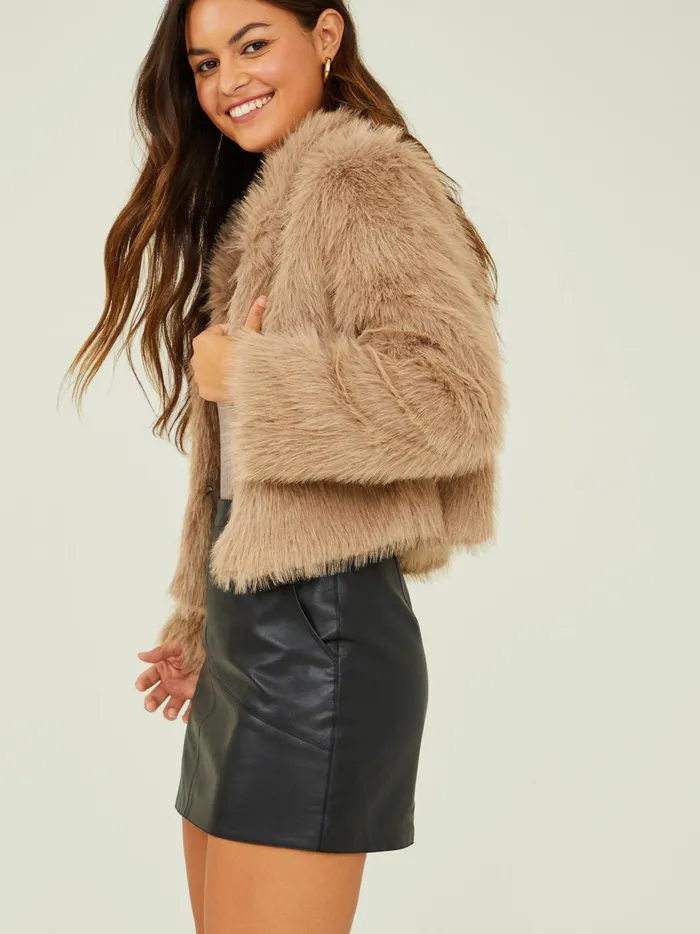 Women Altar039d State Jackets Hayley Fur Jacket Mocha