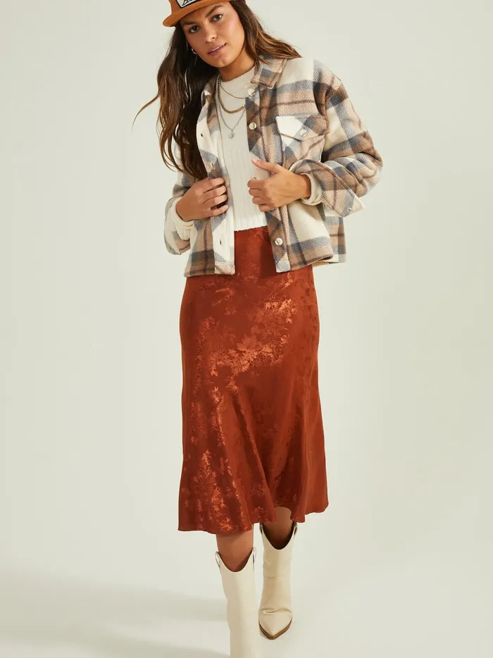 Women Altar039d State Jackets Palmer Plaid Fleece Shacket Ivorybrown