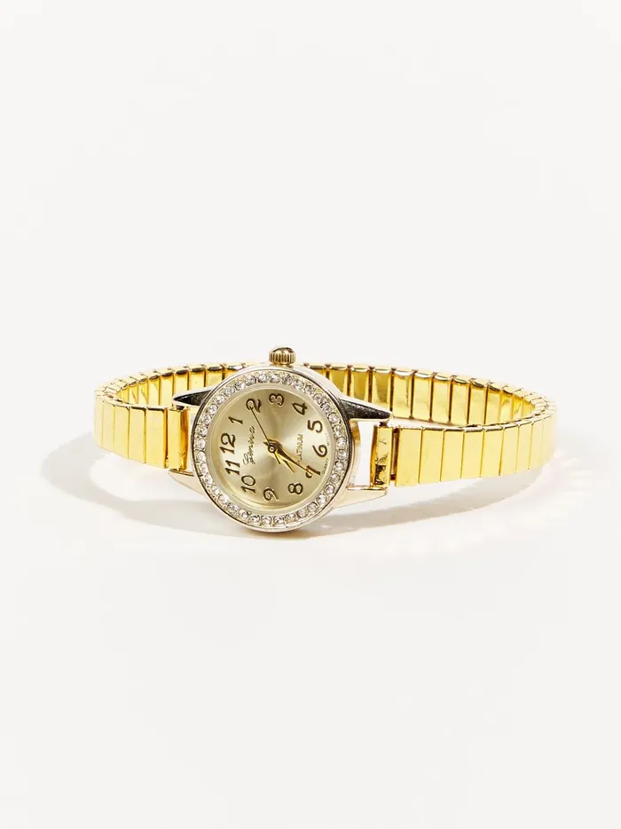 Women Altar039d State Jewelry Crystal Stretch Watch Gold