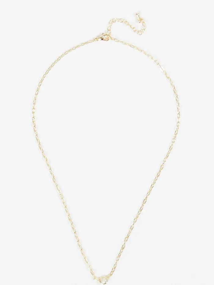 Women Altar039d State Jewelry Paperclip Crystal Charm Necklace Gold