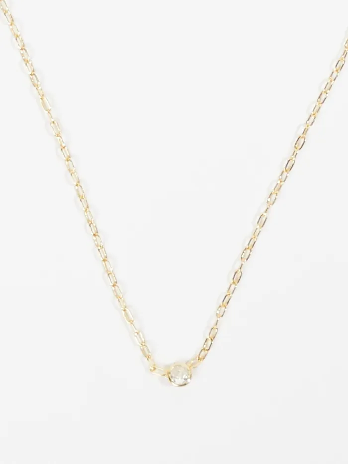 Women Altar039d State Jewelry Paperclip Crystal Charm Necklace Gold