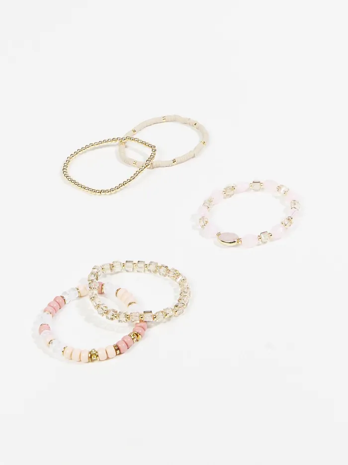 Women Altar039d State Jewelry Stone And Glass Beaded Bracelet Set Mauve