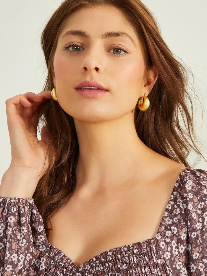 Women Altar039d State Jewelry Thick Mini Hoop Earrings Antiquegold