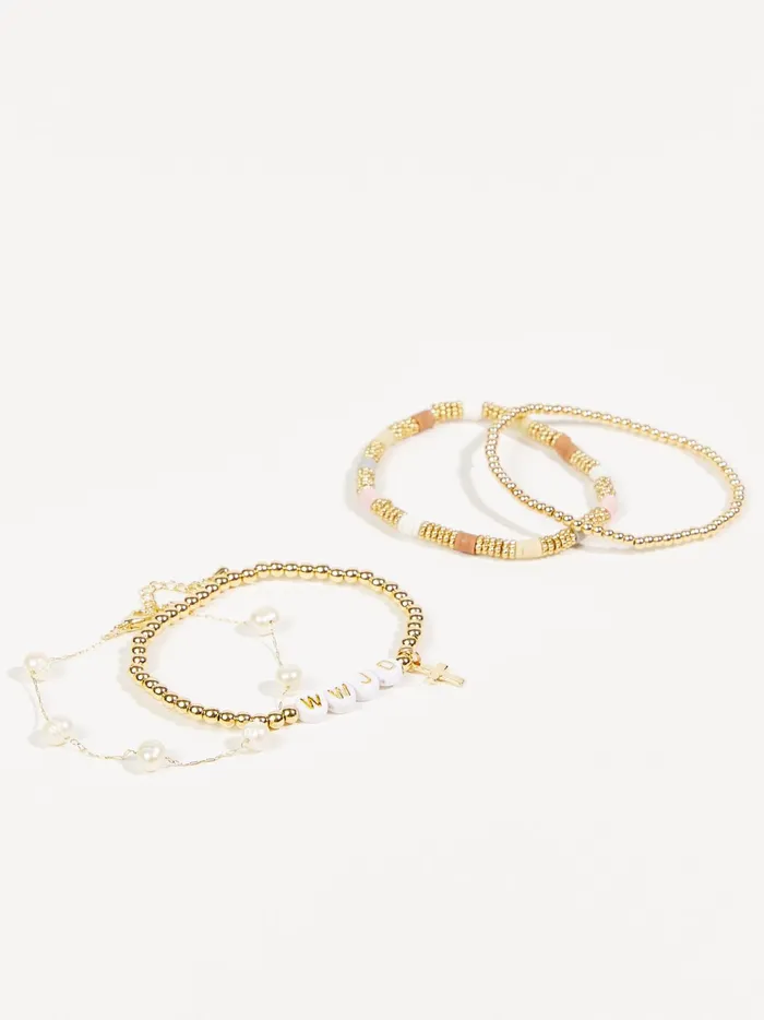 Women Altar039d State Jewelry Wwjd Stretch Beaded Bracelet Set Multi