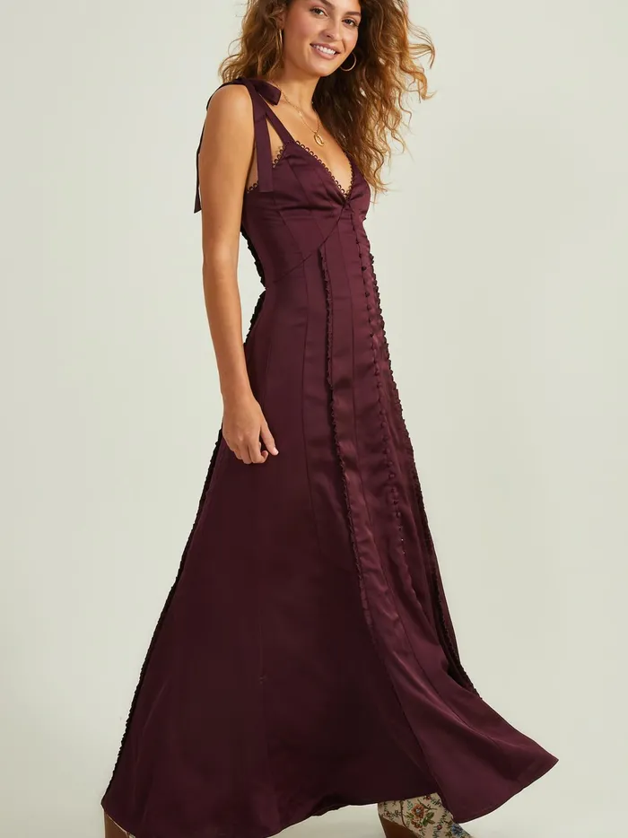 Women Altar039d State Maxi Midi Jacindy Satin Maxi Dress Winetasting