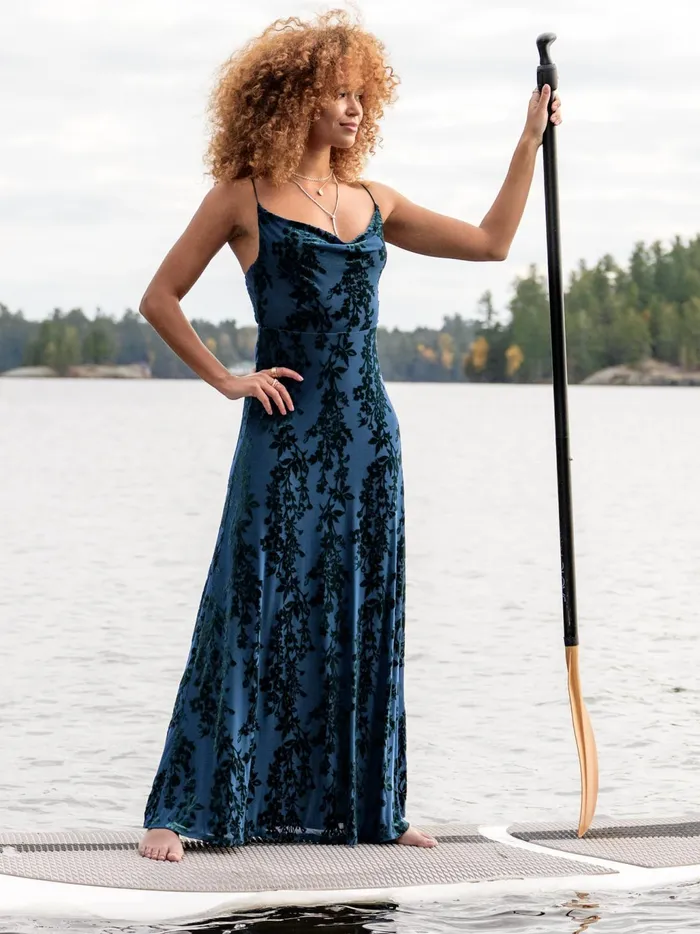 Women Altar039d State Maxi Midi Tilly Velvet Maxi Dress Teal