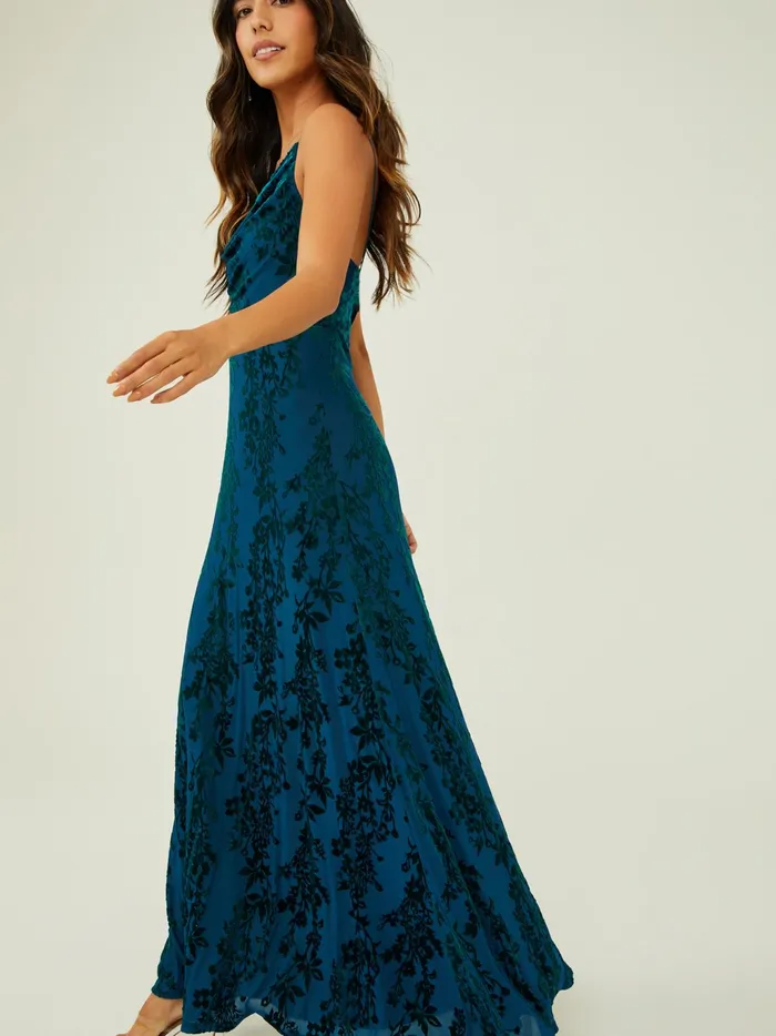 Women Altar039d State Maxi Midi Tilly Velvet Maxi Dress Teal