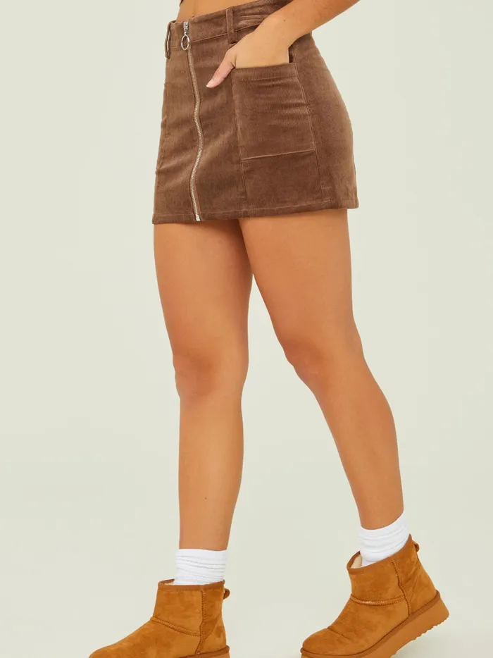 Women Altar039d State Skirts Skorts Cami Corduroy Mini Skirt Brown