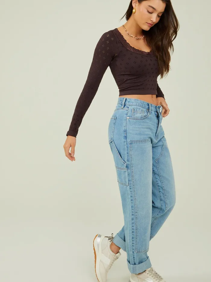 Women Altar039d State Sleep Lounge Noelle Eyelet Top Raisin