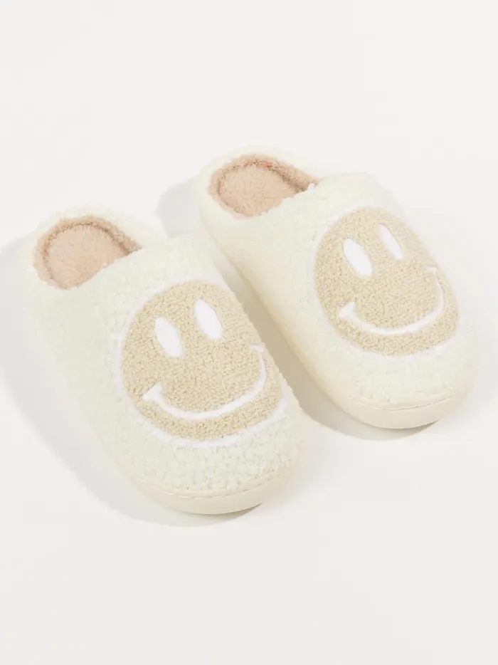 Women Altar039d State Slippers Smiley Face Cozy Slippers Natural