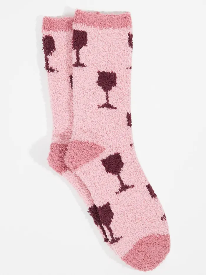 Women Altar039d State Socks Wine Glass Cozy Socks Lightblush