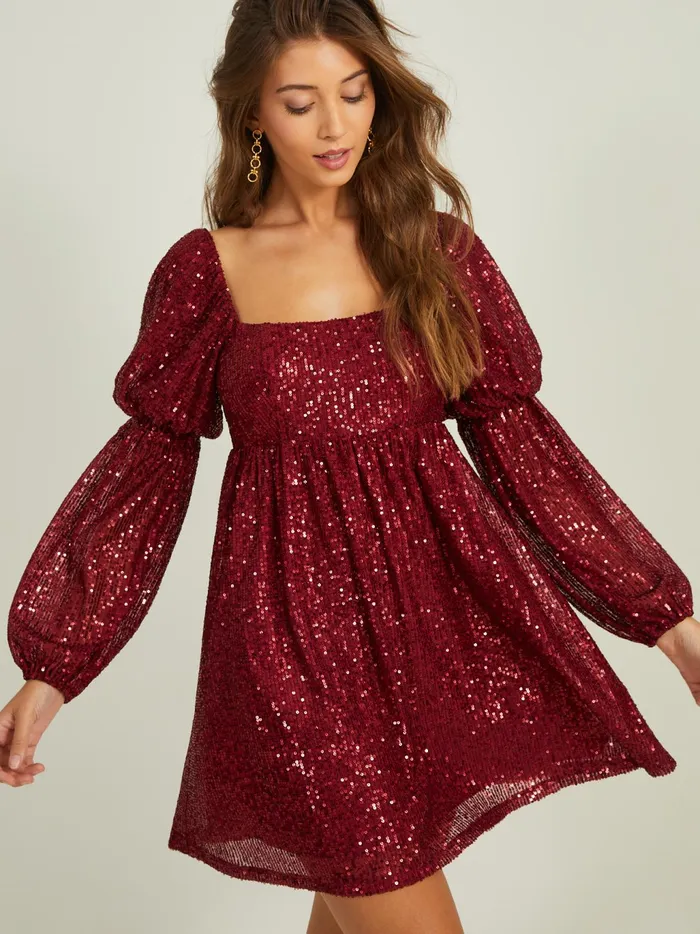 Women Altar039d State Special Occasion Rosemary Sequin Dress Burgundy