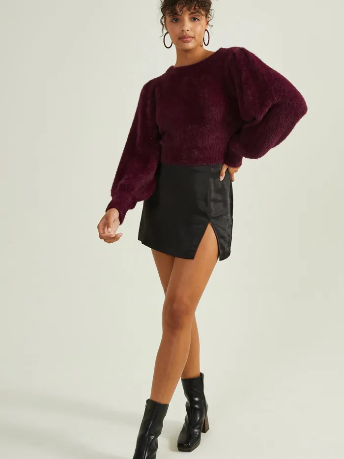 Women Altar039d State Sweaters Archie Eyelash Sweater Winetasting