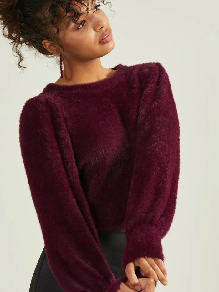 Women Altar039d State Sweaters Archie Eyelash Sweater Winetasting