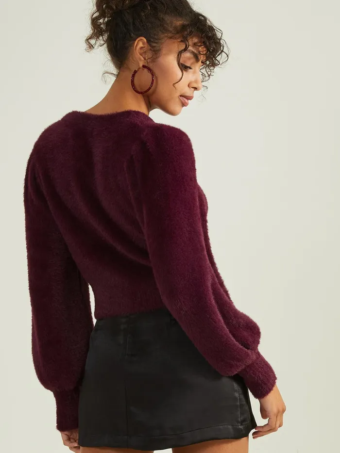 Women Altar039d State Sweaters Archie Eyelash Sweater Winetasting