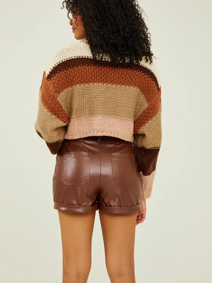 Women Altar039d State Sweaters Eliza Striped Chunky Sweater Taupemulti