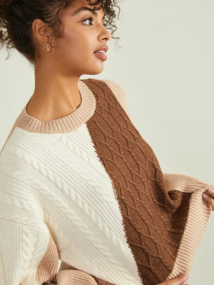Women Altar039d State Sweaters Gemma Colorblock Sweater Sandmocha
