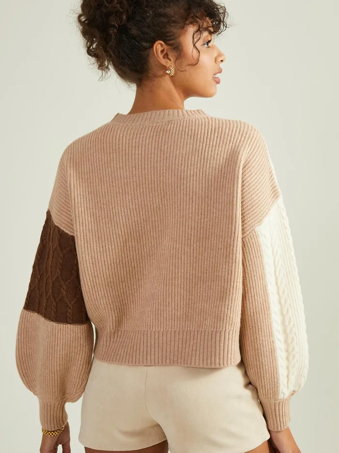 Women Altar039d State Sweaters Gemma Colorblock Sweater Sandmocha