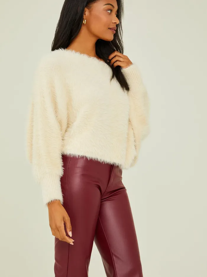 Women Altar039d State Sweaters Quinn Dolman Eyelash Sweater Ivory