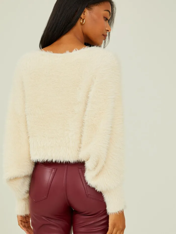 Women Altar039d State Sweaters Quinn Dolman Eyelash Sweater Ivory