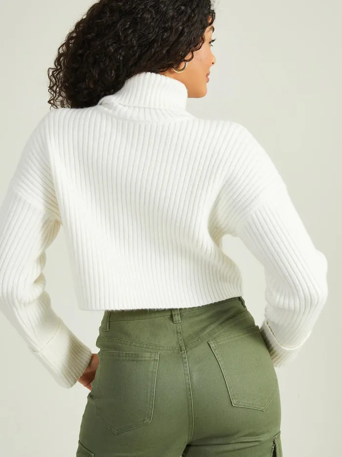 Women Altar039d State Sweaters Rue Cropped Turtleneck Sweater Ivory