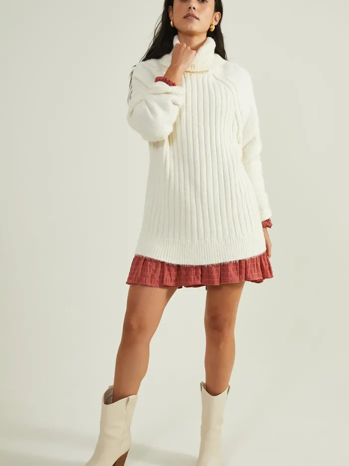 Women Altar039d State Sweaters Tara Turtleneck Tunic Sweater Jetstream