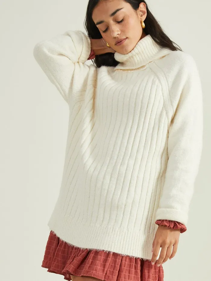 Women Altar039d State Sweaters Tara Turtleneck Tunic Sweater Jetstream