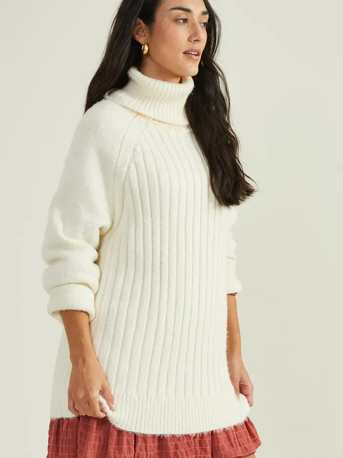 Women Altar039d State Sweaters Tara Turtleneck Tunic Sweater Jetstream