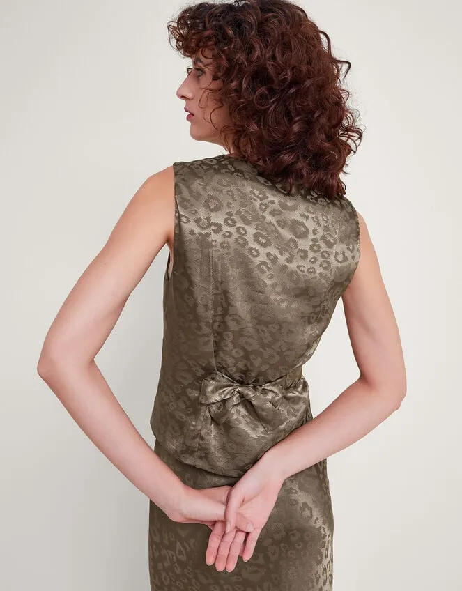 Women Amelia Print Satin Waistcoat Brown Monsoon Tops and Blouses