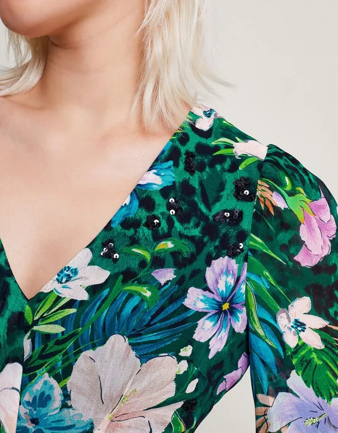 Women Ani Floral Dress Green Monsoon Occasionwear