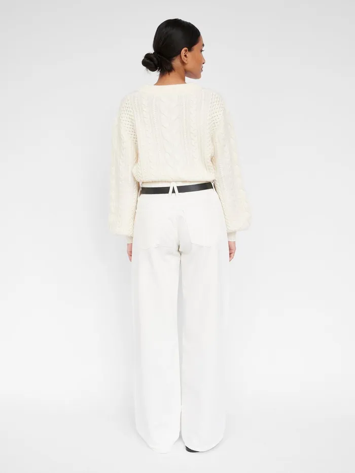 Women Anna Quan 8211 Lorena Cable Jumper In White Silence The UNDONE Knitwear
