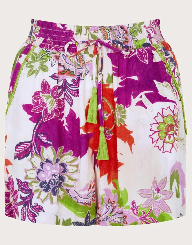 Women Arissa Print Shorts Ivory Monsoon Beachwear and Swimwear