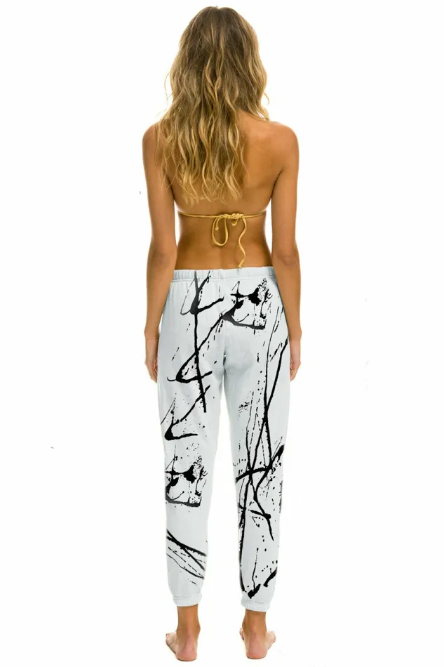 Women ARTIST COLLECTION SWEATPANTS 8211 WHITE BLACK Aviator Nation Sweatpants Women ARTIST COLLECTION SWEATPANTS 8211 WHITE BLACK Aviator Nation Sweatpants