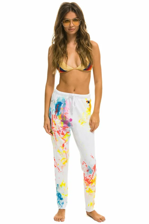 Women ARTIST COLLECTION SWEATPANTS 8211 WHITE BY PAIGE MYCOSKIE Aviator Nation Sweatpants