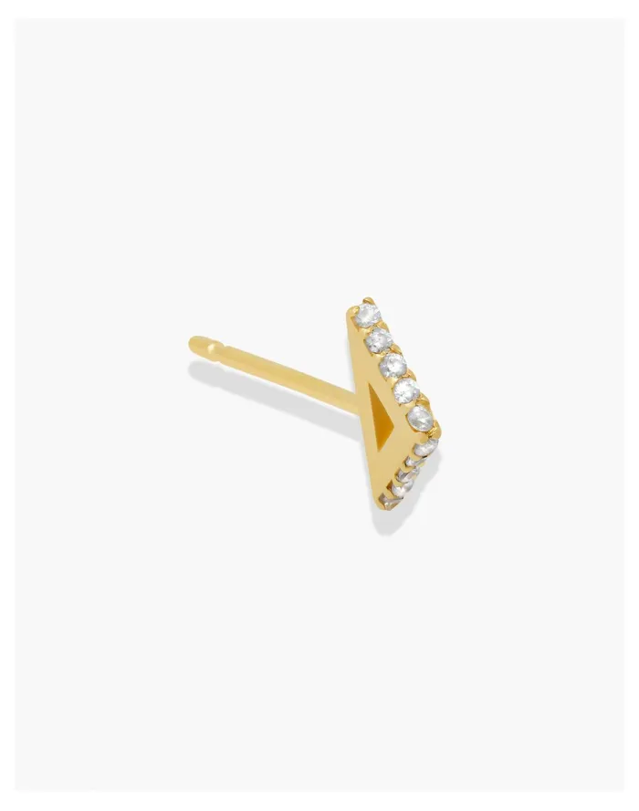 Women AURA By Paige Novick 14k Gold Diamond Mini Triangle Single Stud Gold Madewell Fine Jewelry Women AURA By Paige Novick 14k Gold Diamond Mini Triangle Single Stud Gold Madewell Fine Jewelry