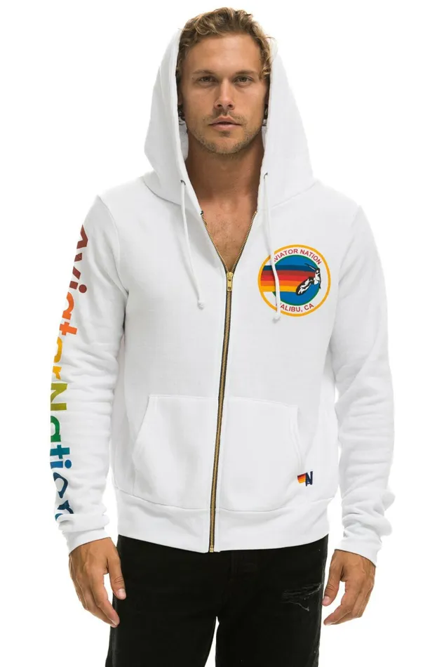 Women AVIATOR NATION BU ZIP HOODIE 8211 WHITE Aviator Nation Hoodies Women AVIATOR NATION BU ZIP HOODIE 8211 WHITE Aviator Nation Hoodies