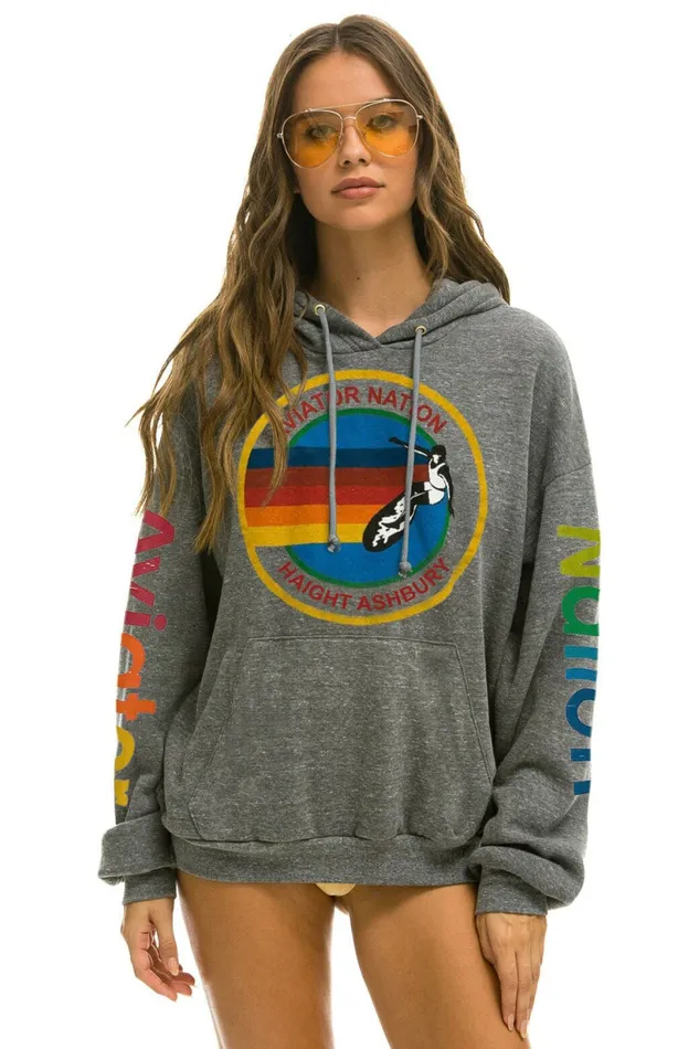 Women AVIATOR NATION HAIGHT ASHBURY RELAXED PULLOVER HOODIE 8211 HEATHER GREY Aviator Nation Hoodies Women AVIATOR NATION HAIGHT ASHBURY RELAXED PULLOVER HOODIE 8211 HEATHER GREY Aviator Nation Hoodies