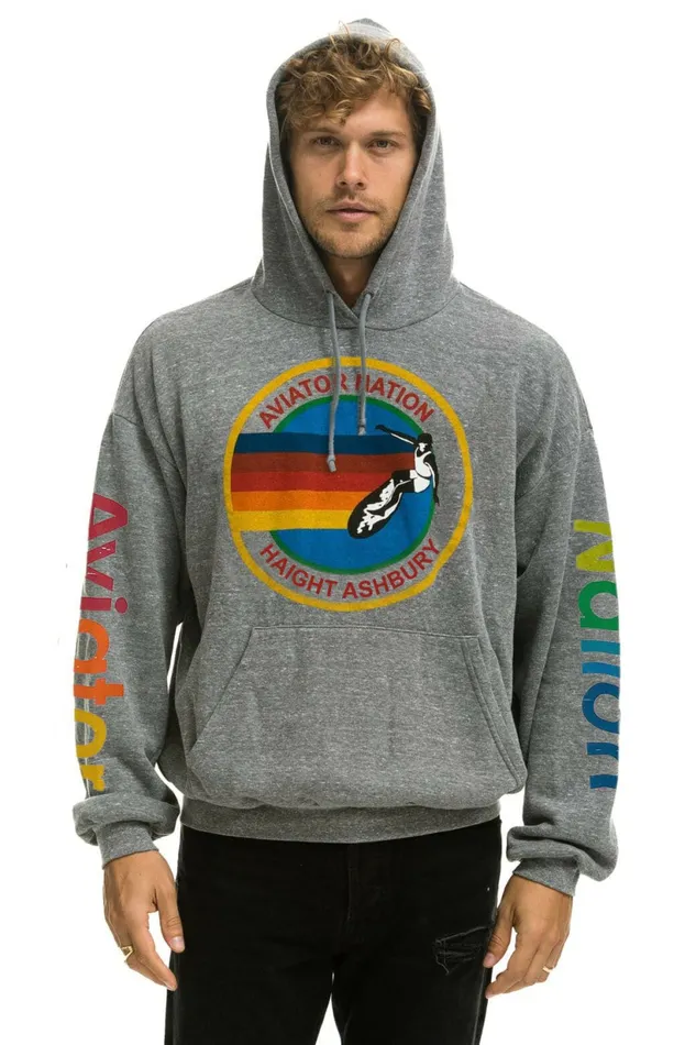 Women AVIATOR NATION HAIGHT ASHBURY RELAXED PULLOVER HOODIE 8211 HEATHER GREY Aviator Nation Hoodies Women AVIATOR NATION HAIGHT ASHBURY RELAXED PULLOVER HOODIE 8211 HEATHER GREY Aviator Nation Hoodies